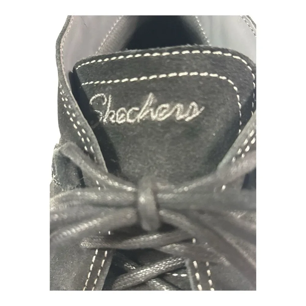 Skechers Women’s Black Suede Lace Up Chukka Ankle Boots Comfort Shoes Size 9.5